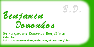 benjamin domonkos business card